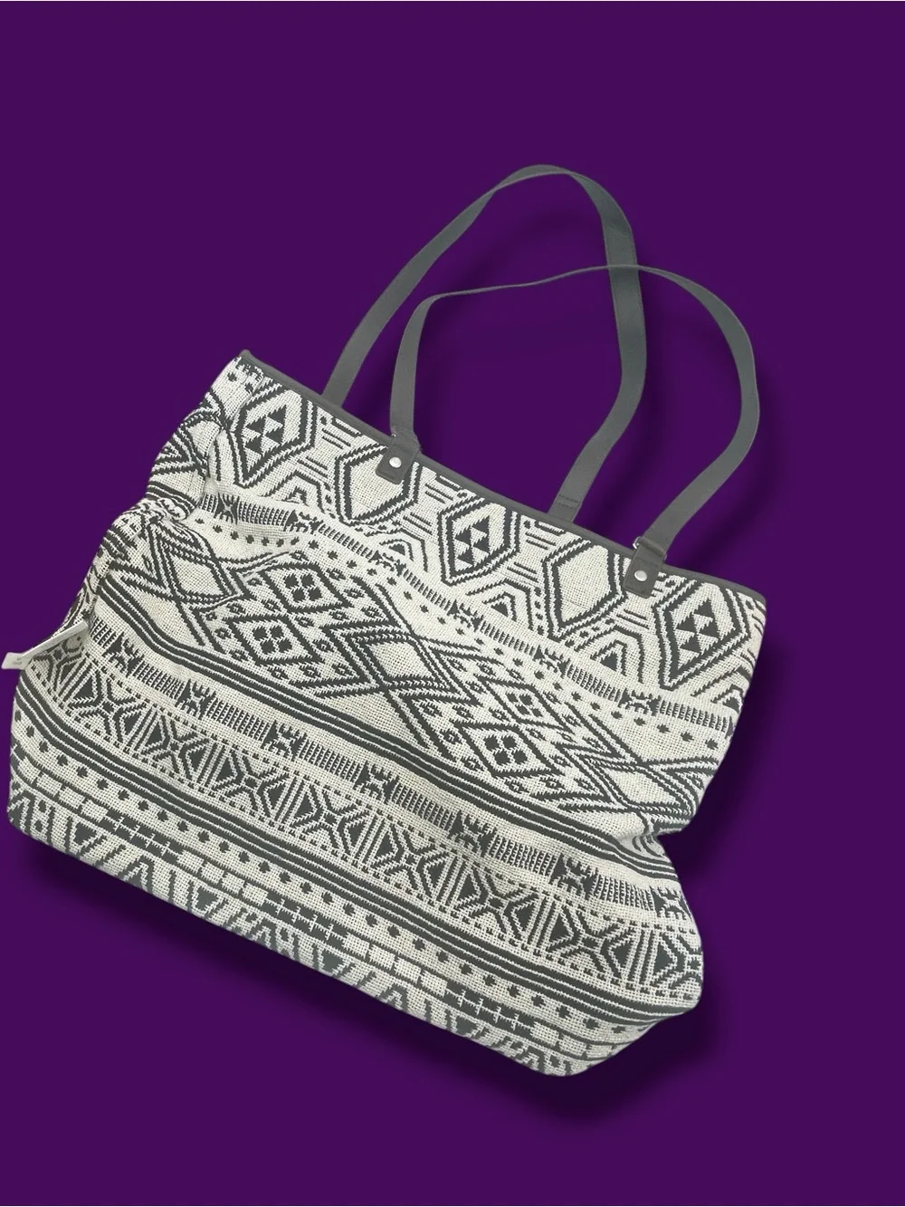 Thirty-One Jewell Rio Weave Tote & Matching Zipper Pouch Set Boho Aztec
